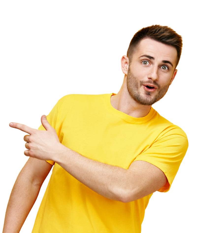 Surprised person looking at phone